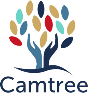 The Camtree logo of a stylised tree and two hands